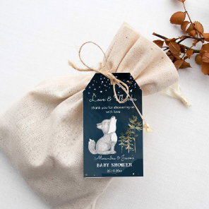 Little wolf themed baby shower favor gift tags