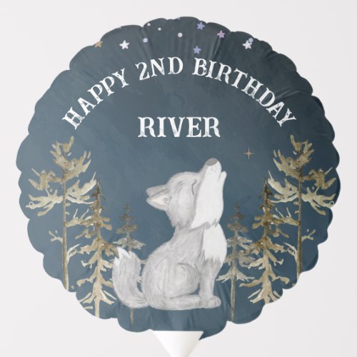 Little wolf themed birthday party printed balloon