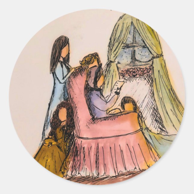 Little Women Reading Letter Sticker (Front)
