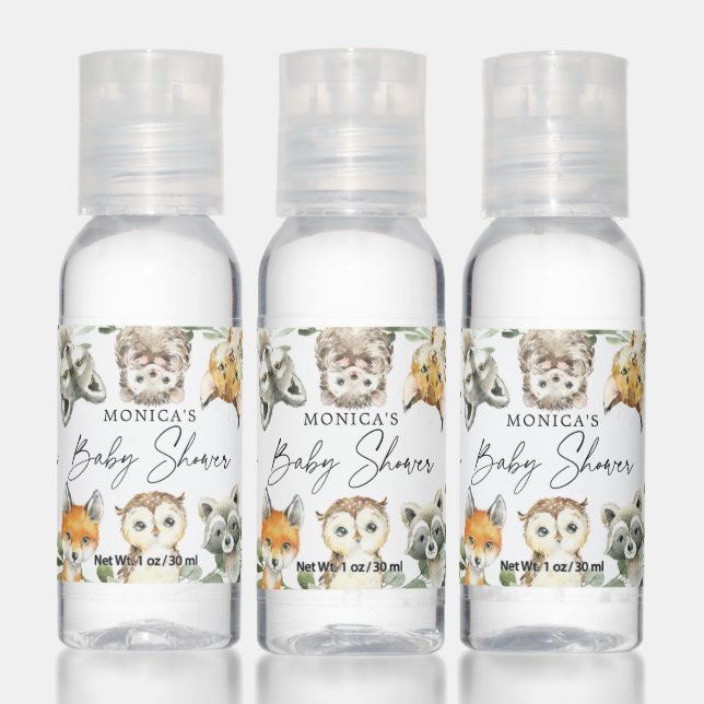 Little Woodland Animals Baby Shower Hand Sanitizer (Set)