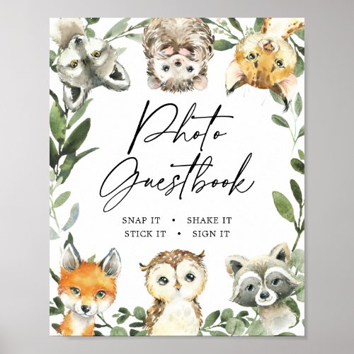 Little Woodland Baby Shower Photo Guestbook Sign