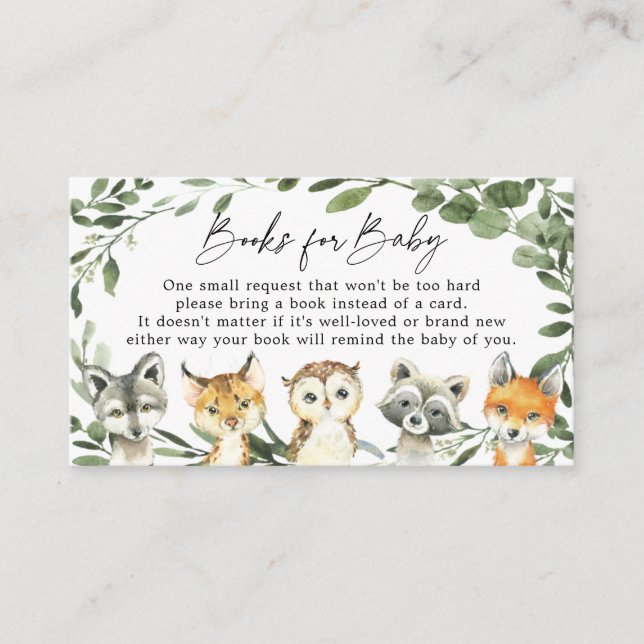 Little Woodland Books For Baby Baby Shower Card (Front)