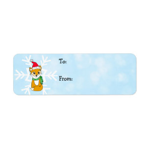 Little Woodland Fox and Snowflakes To and From Label