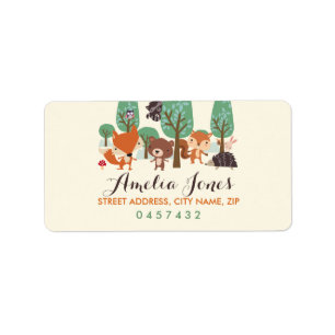 Little Woodland Friends Baby Shower Address Labels