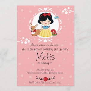 Little Woodland Princess Birthday Party Invitation