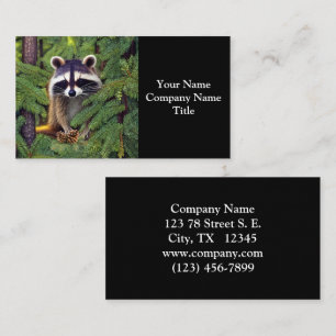 Little Woodland Wilderness Raccoon Business Card