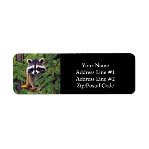Little Woodland Wilderness Raccoon Label