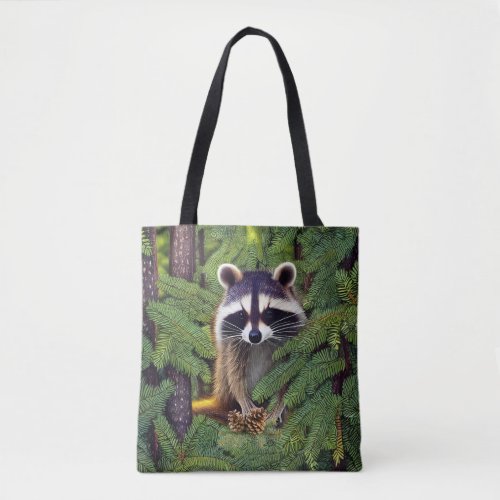 Little Woodland Wilderness Raccoon Tote Bag