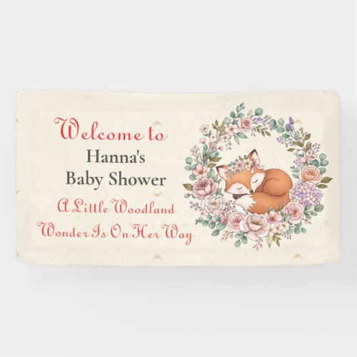 Little Woodland Wonder is on her Way | Baby Shower Banner