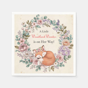 Little Woodland Wonder is on her Way Baby Shower Napkins