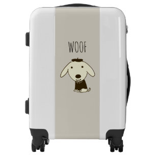 Little Woof Dog Custom Text Luggage