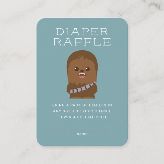 Little Wookieee Baby Shower - Diaper Raffle Enclosure Card (Front)