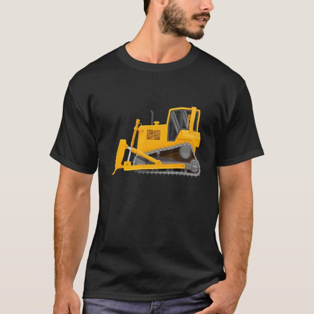 Little Worker Construction Bulldozer Excavator Tra T-Shirt (Front)