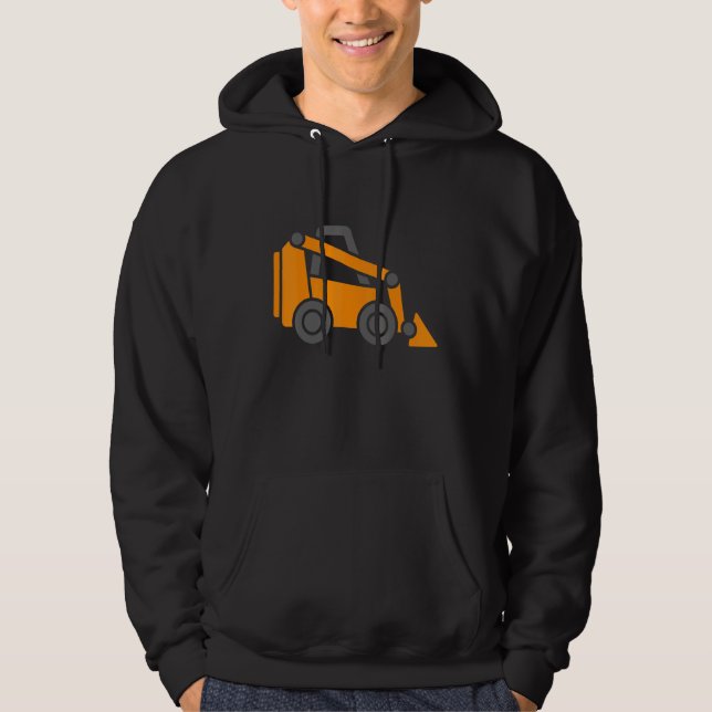 Little Worker Construction Skid Steer Loader Tract Hoodie (Front)