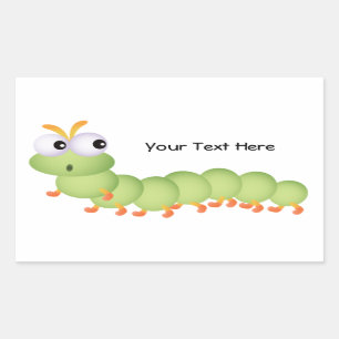 Little Worm (personalized) Rectangular Sticker