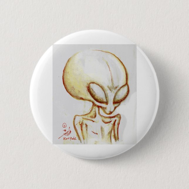 Little Yellow alien form -I am Number Four Button (Front)