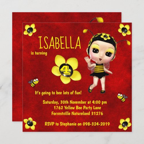 Little Yellow Bumblebee Fairy Doll Birthday