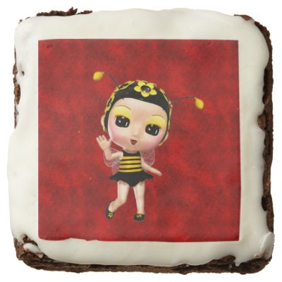 Little Yellow Bumblebee Fairy Doll on Red Velvet