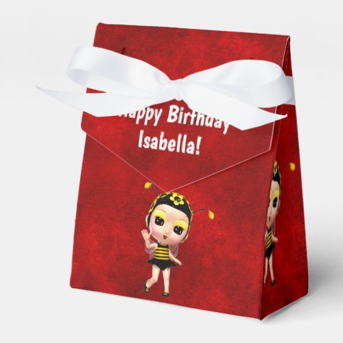 Little Yellow Bumblebee Fairy Doll on Red Velvet