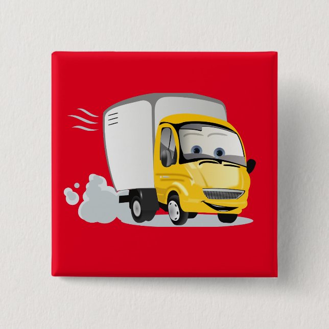 Little Yellow Cartoon Truck for Kids! Button (Front)