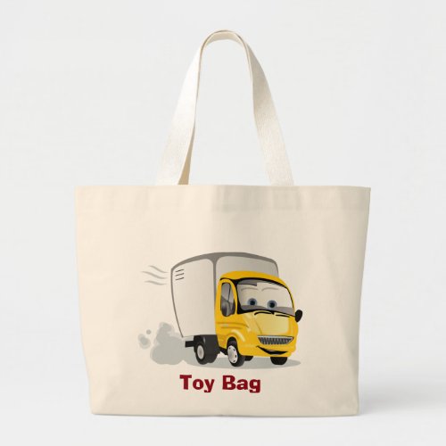 Little Yellow Cartoon Truck for Kids Large Tote Bag