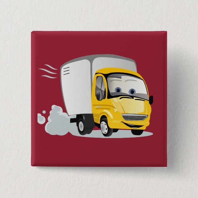 Little Yellow Cartoon Truck for Kids! Pinback Button (Front)