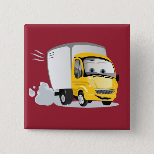 Little Yellow Cartoon Truck for Kids Pinback Button