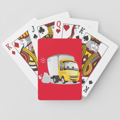 Little Yellow Cartoon Truck for Kids Playing Cards