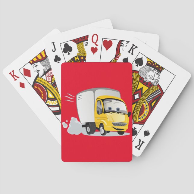 Little Yellow Cartoon Truck for Kids! Poker Cards (Back)
