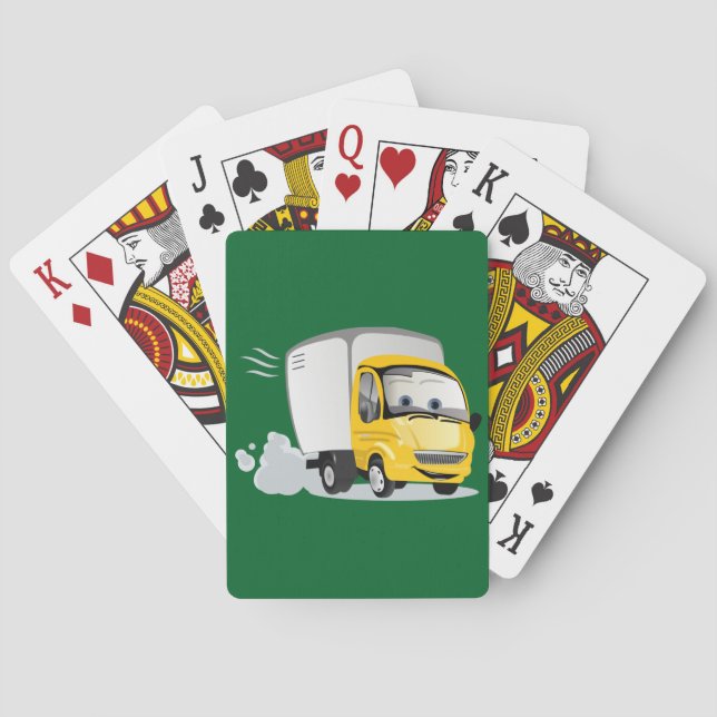 Little Yellow Cartoon Truck for Kids! Poker Cards (Back)