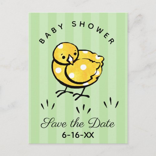 Little Yellow Chick Baby Shower Save the Date Announcement Postcard