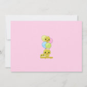 Little Yellow Chick Birthday Invitation pink (Back)