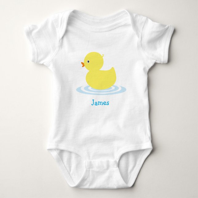 Little Yellow Duck Personalized Baby Bodysuit (Front)