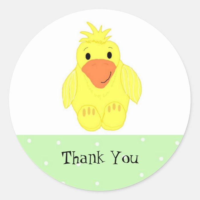 Little Yellow Duck Thank You Stickers