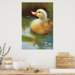 Little Yellow Duckie - AI Fantasy Art Still Life Poster