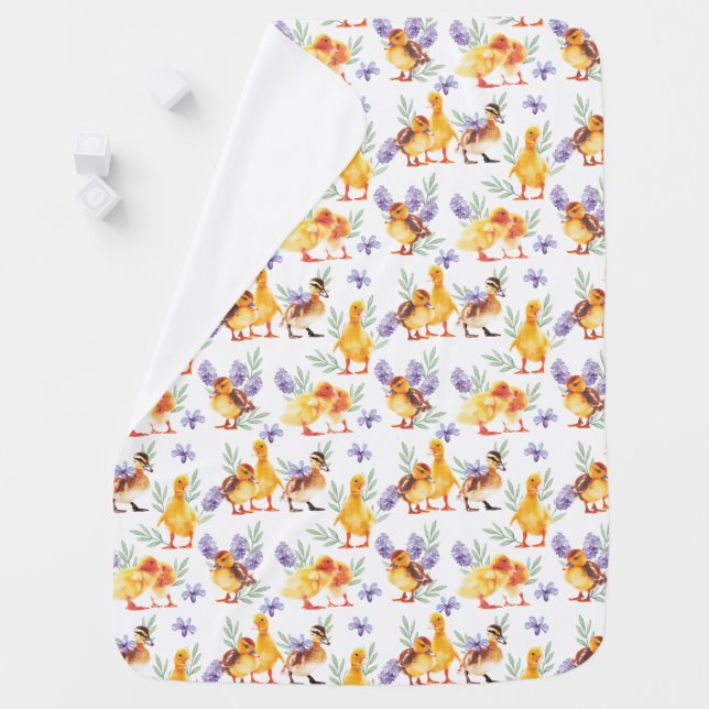 Little yellow ducks baby blanket (In Situ)