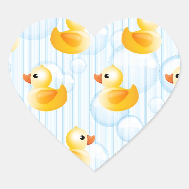 Little Yellow Ducks Heart Sticker (Front)
