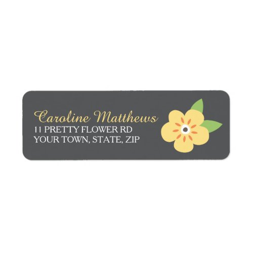 Little yellow flower custom return address label