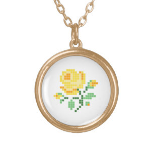Little Yellow Rose Gold Plated Necklace