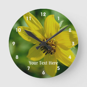 Little Yellow Sunflower Nature Round Clock