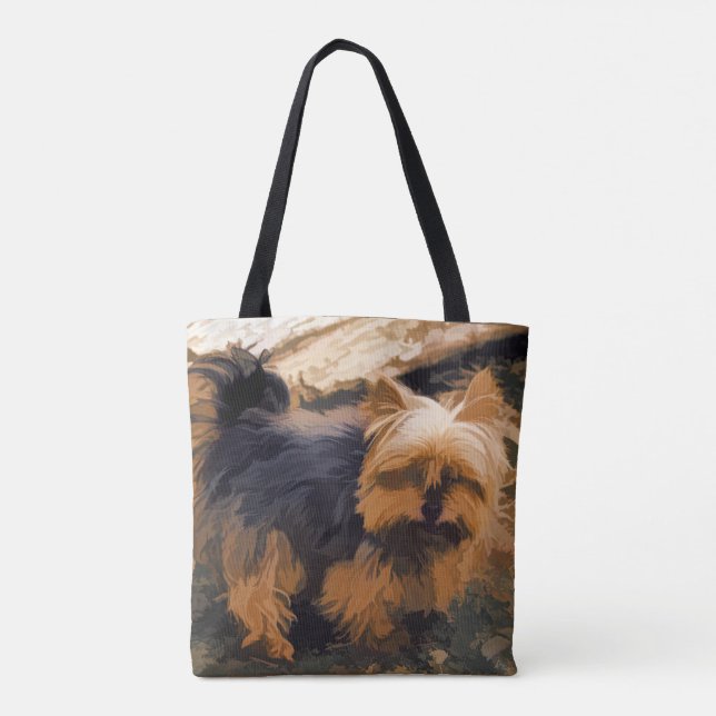 Little Yorkie   - Yorkshire Terrier Dog Tote Bag (Back)