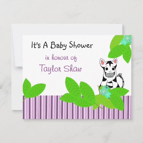 Little Zebra Baby Shower Invitation