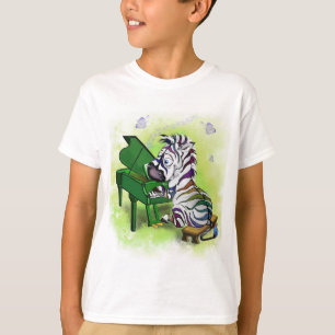 Little Zebra Piano Player Kids T-Shirt