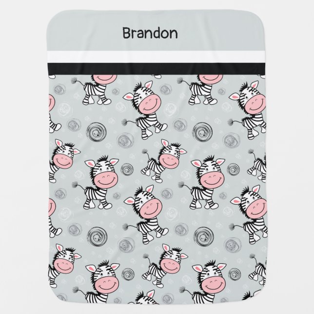 Little Zebras Baby Blanket (Front)