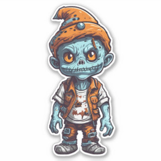 Little zombie in Halloween attire Sticker