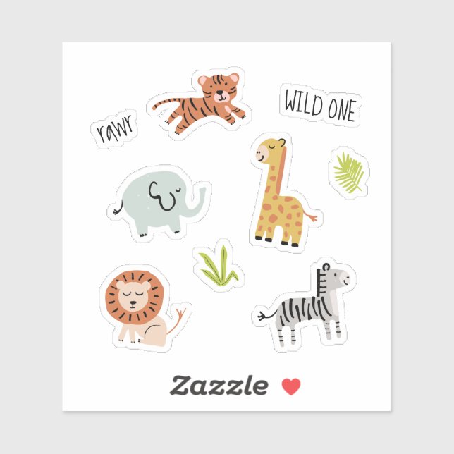 Little Zoo Animals Sticker (Sheet)