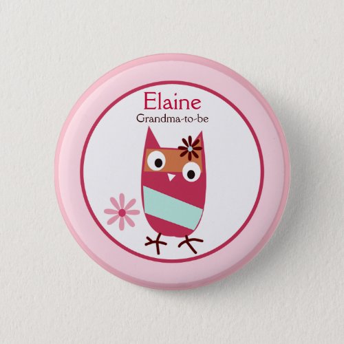 Little Zutano Owls NAME TAG Custom Button