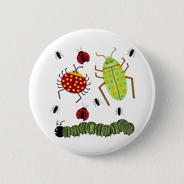 Littlebeane Bugs Insects  Ladybug Ant Caterpillar Button (Front)