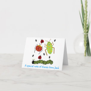 Littlebeane Bugs Insects Ladybug Ant Caterpillar Letterpress Thank You Card