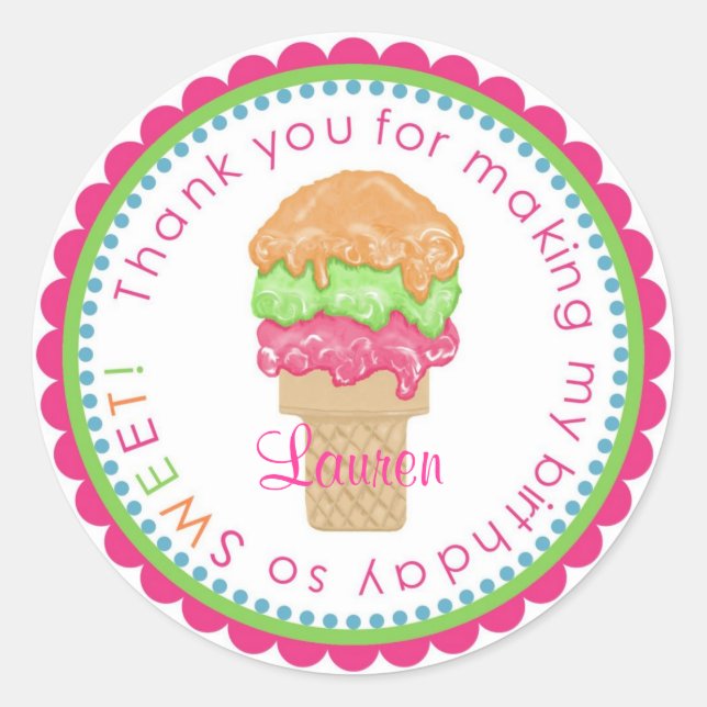 Littlebeane Ice Cream Cone Stickers (Front)